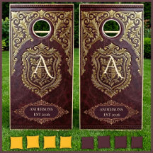 Family Wedding Anniversary Monogram Cornhole Board