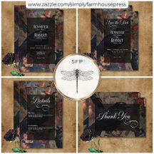 Dark Gothic Vintage Blush Floral & Black Ravens