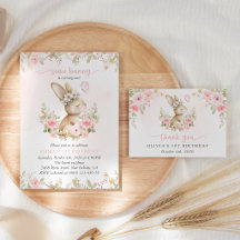 Cute Bunny and Butterfly First Birthday Collection