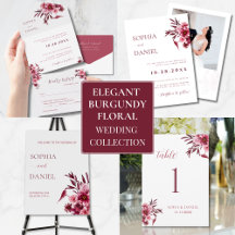 Elegant Burgundy Floral Wedding  Suite