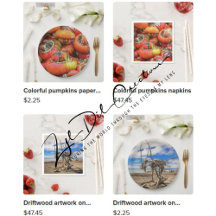 Party tableware with travel photos