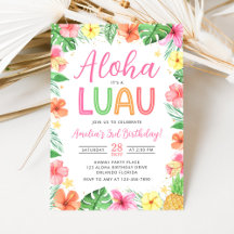 Aloha Tropical Luau Birthday