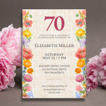 70th Birthday Garden Party - Lovely Floral Linen