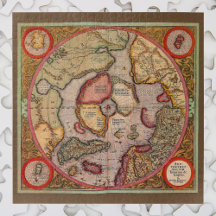 North Pole Antique Map by Gerardus Mercator, 1595