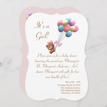 Cute Bear and Balloons Girl Theme