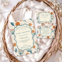 Sage Orange Botanical Baby Shower