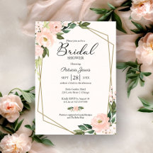 Pink Blush Floral Geometric Bridal Shower