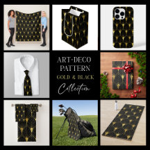 Shiny black and gold art deco pattern