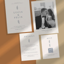 Modern Sample Leaves Distressed Photo Wedding