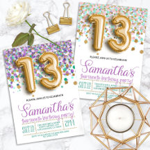 13th Birthday Invitations