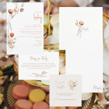 Boho Dried Flowers Neutral Baby Shower Suite