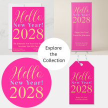 New Year's Eve Party Hot Pink Gold