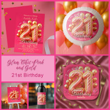 Glam Chic Pink and Gold 21st Birthday Celebration
