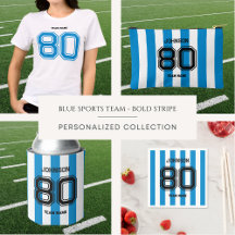 Blue Sports Team Custom Name, Player Number & Team