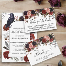 Halloween Floral Watercolor Bridal Shower 