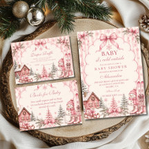 Whimsical Pink Snowflake Baby Shower