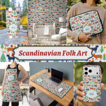 Scandinavian Folk Art Nordic Boho Monogram Pattern