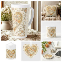 Luxury, , Beigi Gold Yellow ,Love Heart Flowers 