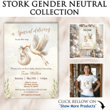Stork Gender Neutral Baby Shower