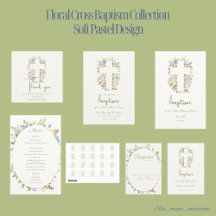 Floral Cross Baptism collection – Soft Pastel