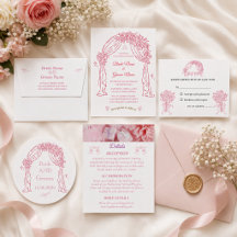 Elegant Floral Wedding Invitation Collection