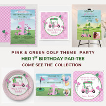 GIRL 1ST GOLF THEMED PINK BIRTHDAY PARTY
