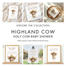 Cute Highland Holy Cow Boho Baby Shower
