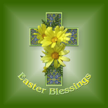 Easter Blessings Yellow Daisies Cross