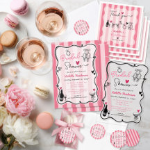 Chic Hand-Drawn Pink Bridal Shower 
