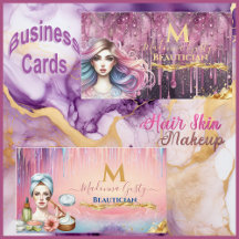 Beautician Hair Stylist Makeup Spa Business Cards