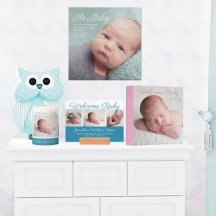 Beautiful Modern Baby Photo Birth Announcements