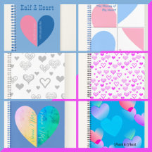 Personalized Elegant Heart Art Journals, Notebooks