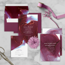 Ink Flow Wedding Burgundy