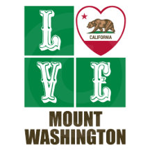 Love Mount Washington California State Flag Heart