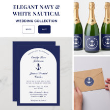 Elegant Navy & White Nautical Wedding Stationery