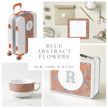 Blue Abstract Flowers