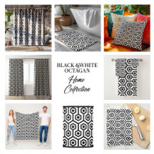 Black and white Octagon Geometric Pattern