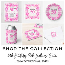 Fun Pink Balloons 50th Birthday Suite