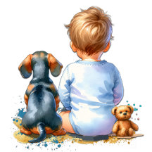 Baby Boy and Dachshund Dog Baby Shower