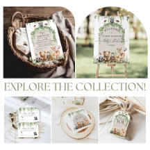 Woodland animals greenery mushroom baby shower