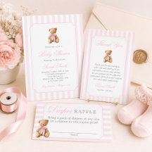 Pink Stripes Baby Shower girl Collection