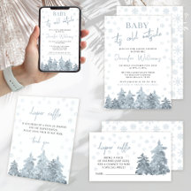Baby it's cold outside winter trees baby shower