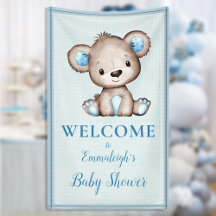 Cute Brown Bear w/ Blanket Baby Shower Sets