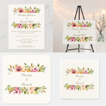 Autumn Botanical Floral Wedding Suite