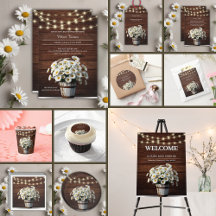 Rustic Bucket Daisy in Bloom Baby Shower