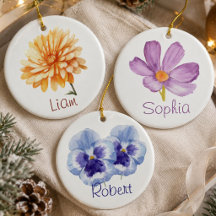 Family Birth Flower Ornaments