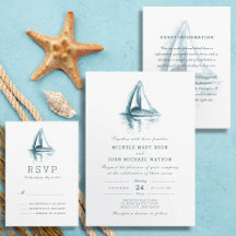 Watercolor Sailing Boat Wedding Collection
