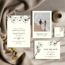 Sketched Handdrawn Floral Ivory Wedding Collection