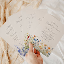 Boho Wildflowers Watercolor Wedding Invitations