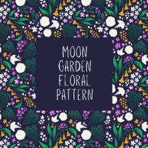 Moon Garden Botanical Floral Pattern